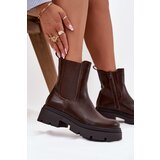 Boto Insulated ankle boots with zipper chocolate Niviane | Shoptok.si