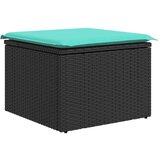  Vrtna garnitura - 7-dijelni set vrtnih sofa od poliratana s jastucima crni - Crna sa spremištem 1 | shoptok.hr