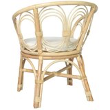 In Jedilni stol z blazino naraven ratan in platno | Shoptok.si