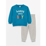 LC Waikiki Crew Neck Long Printed Baby Boy Sweatshirt and Trousers 2-Piece Set Cene