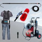 Mobilni profi set za pranje solarnih panela 12.6m qleen-idromatic (100% karbon, 60cm rotaciona četka - 150qm/h - litijum baterija rad 8h, četverofazni