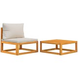 The Living Store Vrtna sedežna garnitura 2-delna z blazinami trden akacijev les - Vrtna Sedežna Garnitura, (21460191) | Shoptok.si