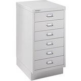 BISLEY Predalnik MultiDrawer™, serija 39, s podnožjem, DIN A3, 6 predalov, svetlo siv | Shoptok.si