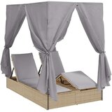  Dvojni ležalnik na soncu Siva 205 x 129 x 200 cm poli ratan, (5000285961) | Shoptok.si