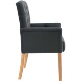 vidaXL Jedilni stol z naslonjali za roke sivo blago | Shoptok.si