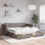  Izvlečna dnevna postelja s predali taupe 80x200 cm blago, (20936980) Cene