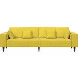  Žametni kavč z blazino Rumena 210 cm Žamet | Shoptok.si