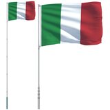 vidaXL Zastava Italije in drog 5,55 m aluminij, (21049992) | Shoptok.si