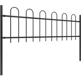  Vrtna ograda s obručem na vrhu Čelik 359x60 cm Crna | shoptok.hr