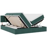 vidaXL Postelja s shranjevanjem z vzmetnico Temno zelena 100 x 200 cm, (5000100160) | Shoptok.si