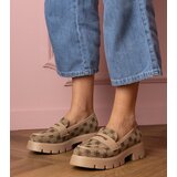 Gemre Brown women's loafers with Renos embroidery | Shoptok.si