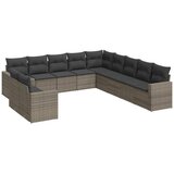  11-dijelni set vrtnih sofa od poliratana s jastucima sivi | shoptok.hr
