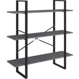 vidaXL knjižna omara 3-nadstropna siva 100x30x105 cm trdna borovina | Shoptok.si