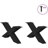  Noge za klub stolić u obliku slova X, 2 kom, crne, 70 x (30-31) cm, čelik | shoptok.hr