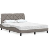  Krevet s madracem smeđesivi 140 x 190 cm od tkanine | shoptok.hr