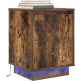 vidaXL Nočna omarica z LED svetili Smoked Oak 38x34x50 cm Cene