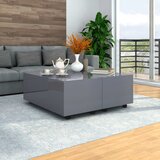 vidaXL Stolić za kavu visoki sjaj sivi 100 x 100 x 35 cm Cijene