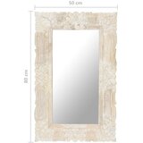  Ručno izrezbareno ogledalo bijelo 80 x 50 cm masivno drvo manga | shoptok.hr