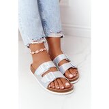 Kesi Leather Profiled Slippers Big Star HH274895 Silver | ePonuda.com