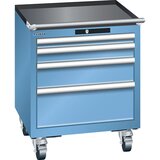 LISTA Pomičen predalnik, ŠxG 564 x 572 mm, 4 predali, svetlo modre barve | Shoptok.si
