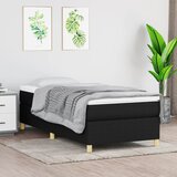  Okvir za krevet s oprugom crni 100x200 cm od tkanine u