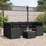  7-dijelni set vrtnih sofa od poliratana s jastucima crni | shoptok.hr
