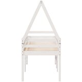 vidaXL Visoki krevet s krovom bijeli 80 x 200 cm od masivne borovine | shoptok.hr