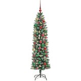 vidaXL Umetno vitko božično drevo med 300 LED Zelena in bela 180 cm | Shoptok.si