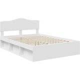  Konstrukcija postelje Bela 140 x 200 cm Masivno borovo les, (5000102281) | Shoptok.si