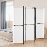 Sobna pregrada s 5 panela bijela 250 x 200 cm od tkanine | shoptok.hr