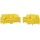  2-dijelni set sofa s jastucima svjetložuti od tkanine | shoptok.hr