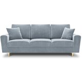 Cosmopolitan Design Svijetlo plava baršunasti sklopiva/s prostorom za odlaganje sofa 235 cm Kyoto – Cijene
