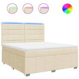 vidaXL Box spring postelja z vzmetnico krem 180x200 cm blago, (21310382) | Shoptok.si