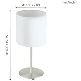 Eglo pasteri stona lampa/1, e27, nikl/mat, bela AXZD6N4 | Eponuda.com