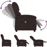  Električni masažni naslonjač od tkanine tamnosmeđi | shoptok.hr