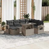  8-dijelni set vrtnih sofa od poliratana s jastucima svjetlosivi | shoptok.hr
