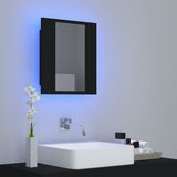  LED kupaonski ormarić s ogledalom crni 40x12x45 cm akrilni | shoptok.hr