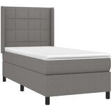  Box spring postelja z vzmetnico LED temno siva 90x200 cm blago, (20789388) | Shoptok.si