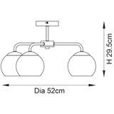 Endon 97971 - plafonski luster dimple 3xE14/25W/230V sjajni hrom/zadimljeno siva | Eponuda.com