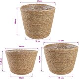  Košare za biljke od morske trave 3 pcs Prirodna Ø26 x 19 cm | shoptok.hr