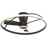 QAZQA Stropni ventilator črn vklj. LED z daljinskim upravljalnikom - Steer Cene