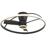 Stropni ventilator črn vklj. LED z daljinskim upravljalnikom - Steer