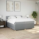  Krevet s oprugama i madracem svjetlosivi 200 x 200cm od tkanine | shoptok.hr