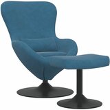 Jaja Stolica s Pufom with Footstool Plava Baršun | shoptok.hr