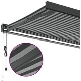 Tenda na uvlačenje antracit-bijela 3,5x2,5 m tkanina i aluminij | shoptok.hr