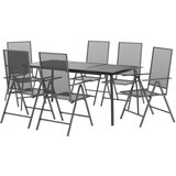  7-dijelni vrtni blagovaonski set antracit čelični | shoptok.hr