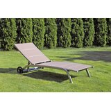  Elegantna aluminijska vrtna ležaljka IBIZA srebrna/taupe | shoptok.hr