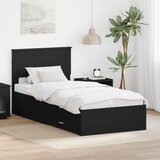  Krevetna konstrukcija s uzglavljem Crna i srebrna 75 x 190 cm | shoptok.hr