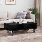  Stolić sa kotačima Crni hrast 90 x 50 x 30 cm Konstruirano drvo | shoptok.hr