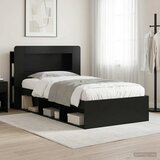  Okvir kreveta s pohranom Crna 90 x 200 cm Konstruirano drvo | Eponuda.com